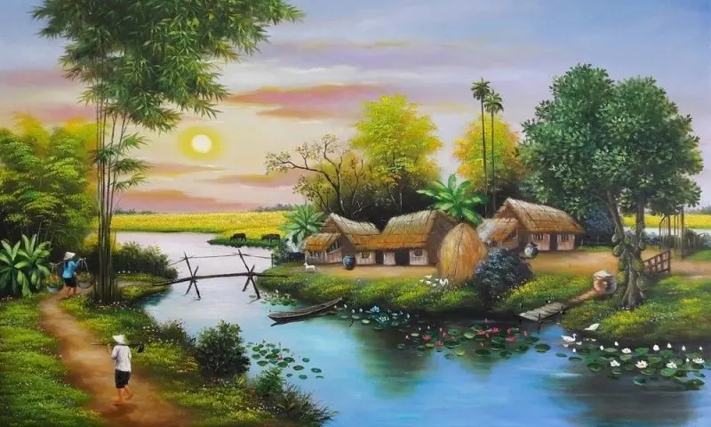 Làng quê Việt Nam với những căn nhà nhỏ bên bờ ao tĩnh lặng. Làng quê Việt Nam với những căn nhà nhỏ bên bờ ao tĩnh lặng.