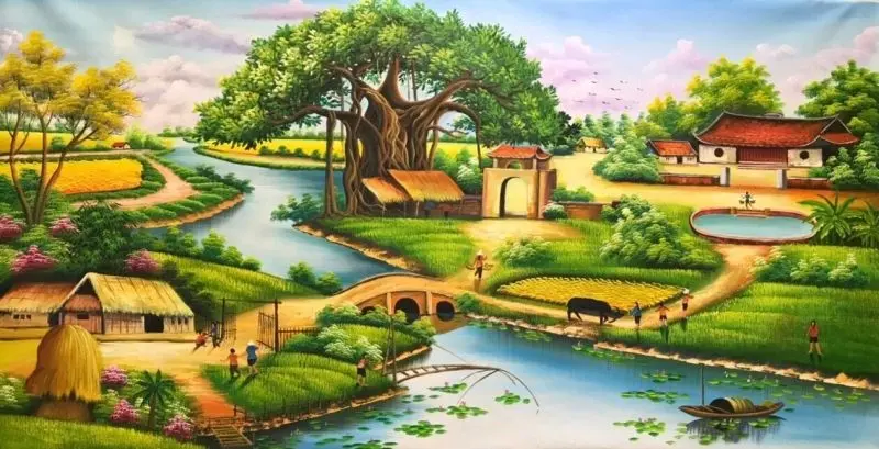 Phong cảnh làng quê Việt Nam, nét đẹp bình dị giữa đời sống hiện đại. Phong cảnh làng quê Việt Nam, nét đẹp bình dị giữa đời sống hiện đại.