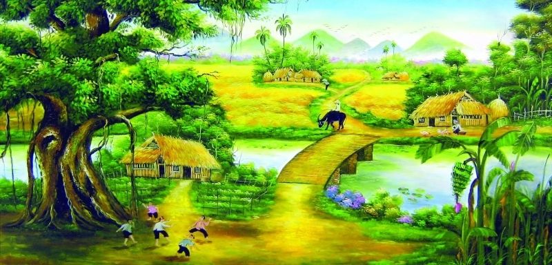 Vẻ đẹp đơn sơ và thanh bình của cảnh làng quê Việt Nam. Vẻ đẹp đơn sơ và thanh bình của cảnh làng quê Việt Nam.