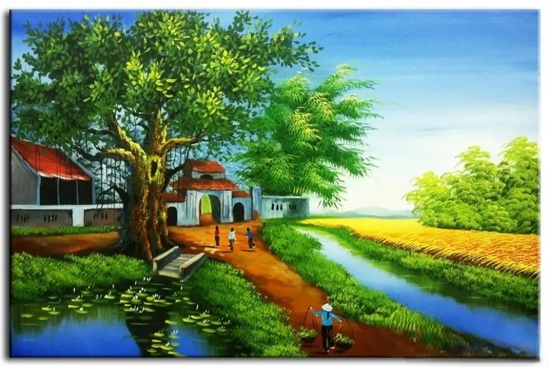 Phong cảnh làng quê Việt Nam trong buổi hoàng hôn, ấm áp và tĩnh lặng. Phong cảnh làng quê Việt Nam trong buổi hoàng hôn, ấm áp và tĩnh lặng.