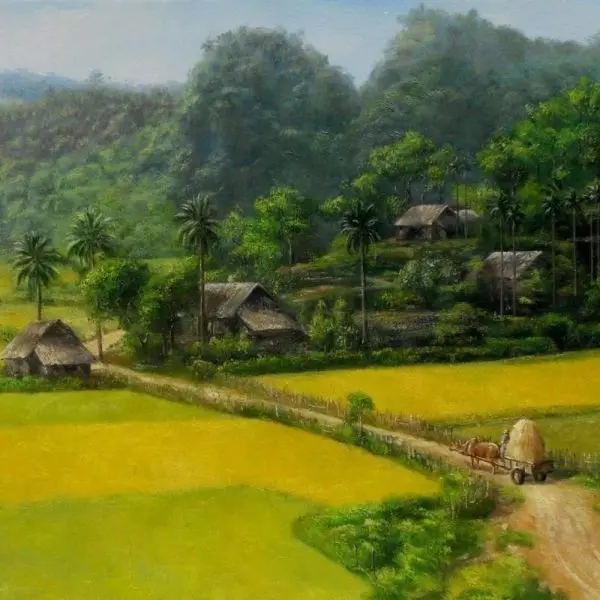 Làng quê Việt Nam với con đường nhỏ quanh co giữa đồng lúa. Làng quê Việt Nam với con đường nhỏ quanh co giữa đồng lúa.