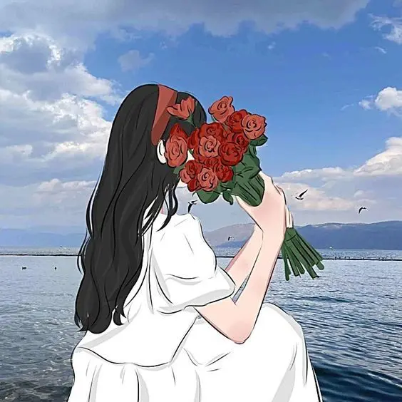 Thể hiện tình yêu anime với avatar cô gái quay lưng đầy cuốn hút