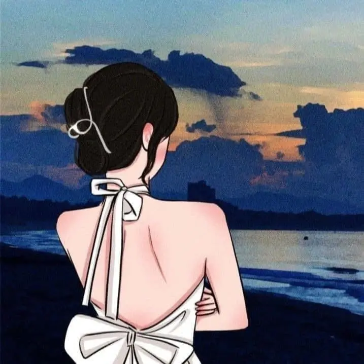Tăng sự bí ẩn với avatar cô gái quay lưng anime cực kỳ nghệ thuật