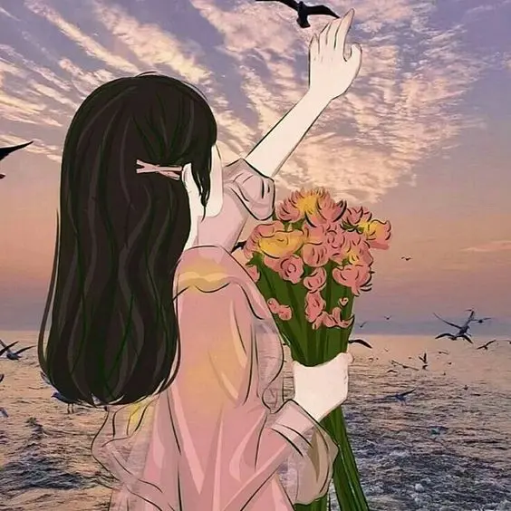 Tăng lượt tương tác với avatar cô gái quay lưng anime siêu ngầu