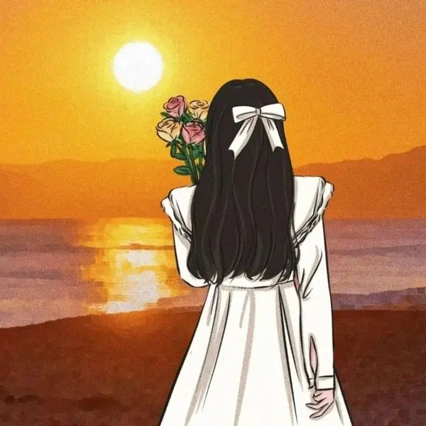 Phong cách tối giản với avatar cô gái quay lưng anime cực kỳ độc đáo