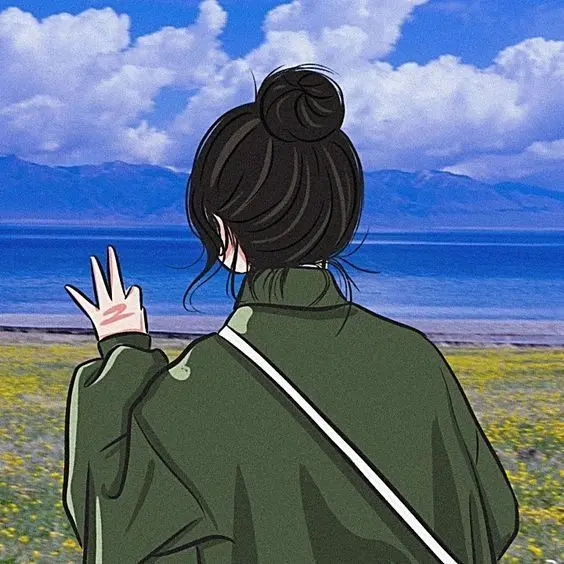 Làm sáng bừng trang cá nhân với avatar cô gái quay lưng anime dễ thương