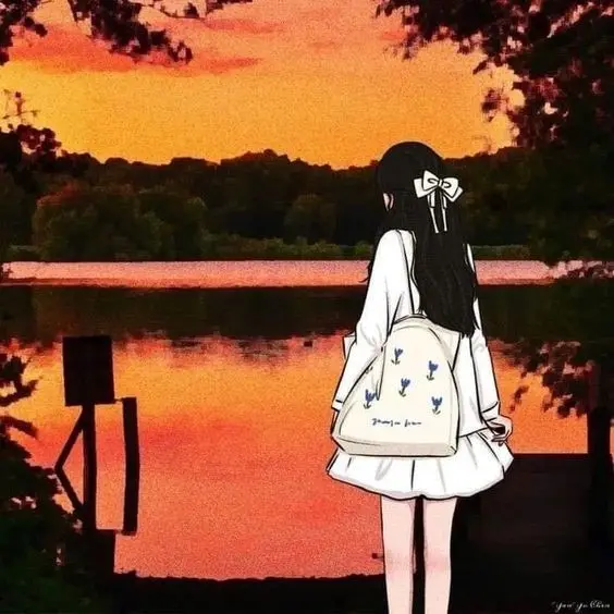 Ghi dấu ấn anime với avatar cô gái quay lưng đầy cảm xúc