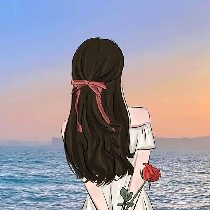 Làm mới phong cách cá nhân với avatar cô gái quay lưng anime ngộ nghĩnh