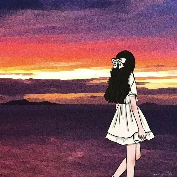 Làm nổi bật phong cách anime với avatar cô gái quay lưng đầy nghệ thuật