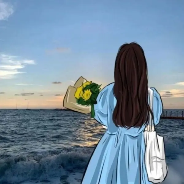 Làm mới phong cách anime với avatar cô gái quay lưng đầy cảm xúc