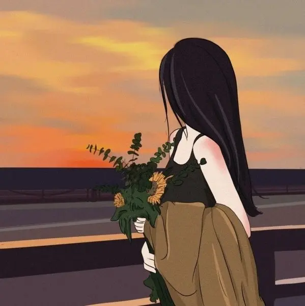 Thể hiện tâm trạng qua avatar cô gái quay lưng anime đầy sáng tạo