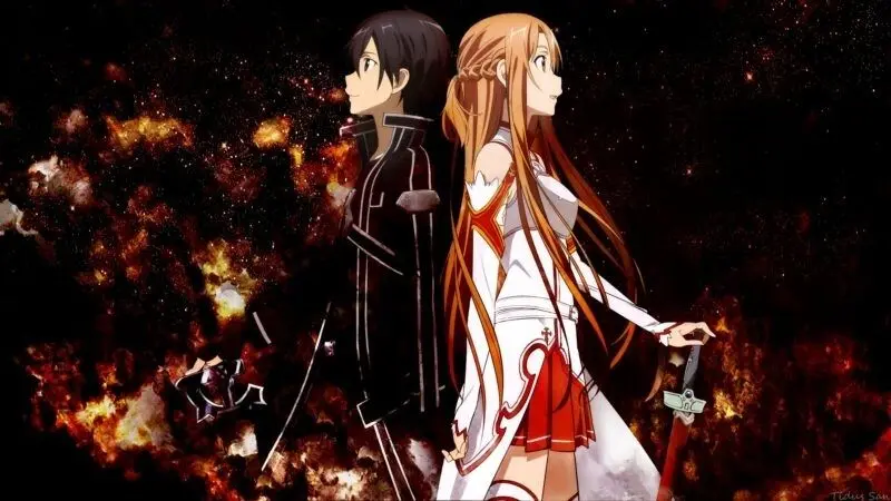 Hình nền anime cho máy tính cô gái trong váy trắng tinh khôi