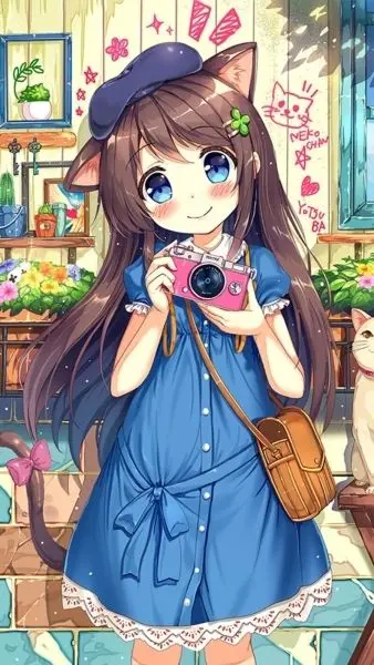 Hình nền anime cho điện thoại nhân vật nữ dễ thương