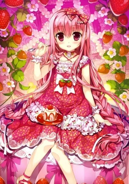 Hình nền anime cho điện thoại cô gái anime tóc dài thướt tha