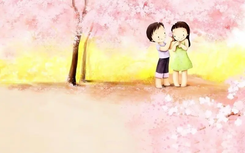 Hình nền cute hoạt hình với em bé dễ thương