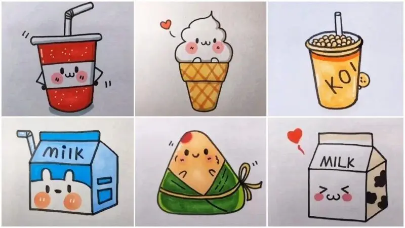 Hình nền cute đồ ăn với bữa ăn sáng đáng yêu