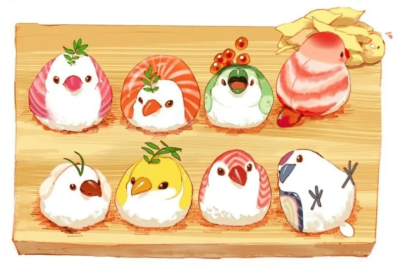 Hình nền đồ ăn cute với bánh bao đáng yêu