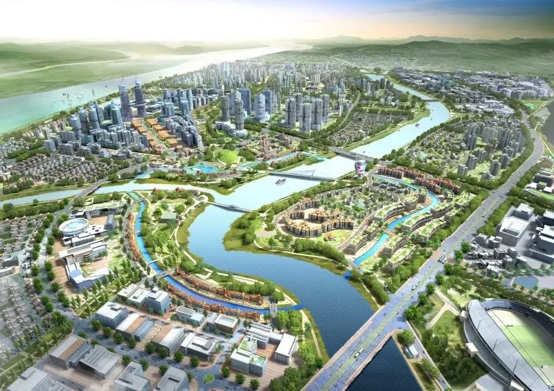 Đêm xuống, phong cảnh thành phố rực sáng, phản chiếu không gian huyền bí.