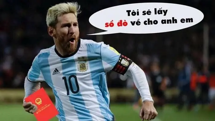 Messi meme mang sổ đỏ về cho anh em