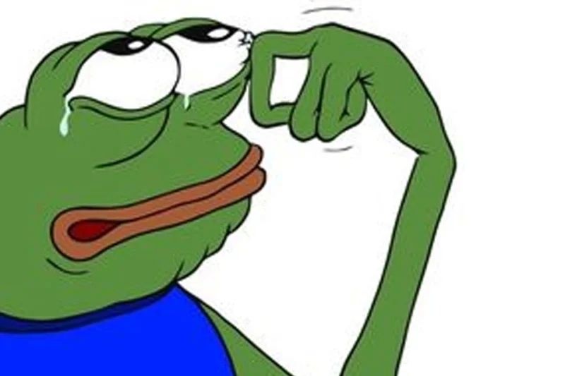 Ếch meme khóc nhè hài hước và độc đáo