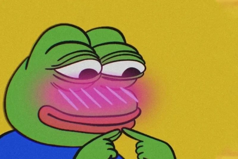 Ếch meme ngại ngùng hài hước và độc đáo