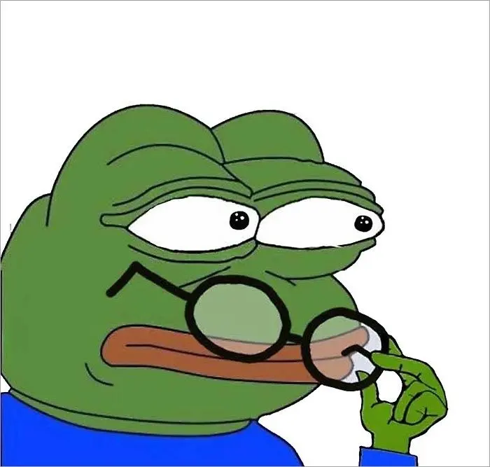 Ếch meme đeo kính hài hước và độc đáo