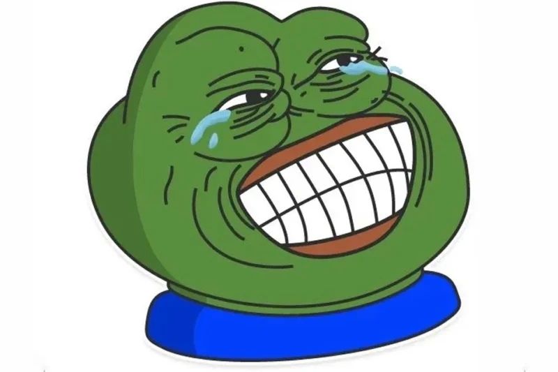Ếch meme vừa khóc vừa cười hài hước và thú vị