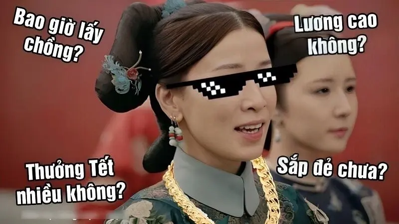 Meme mèo tết mang phong cách vui nhộn