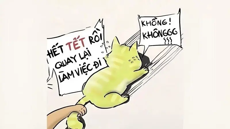 Tạo không khí tết với meme mèo tết hài hước