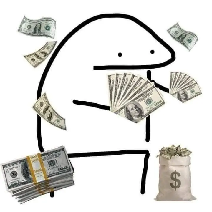 Meme tiền truyền cảm hứng về sự giàu có