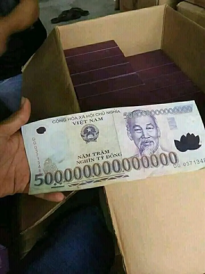 Meme tiền với thông điệp vui nhộn
