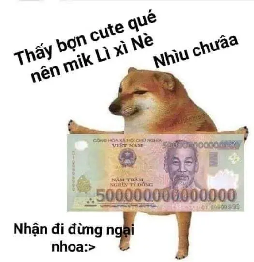 Meme tiền với nét mặt hài khó đỡ