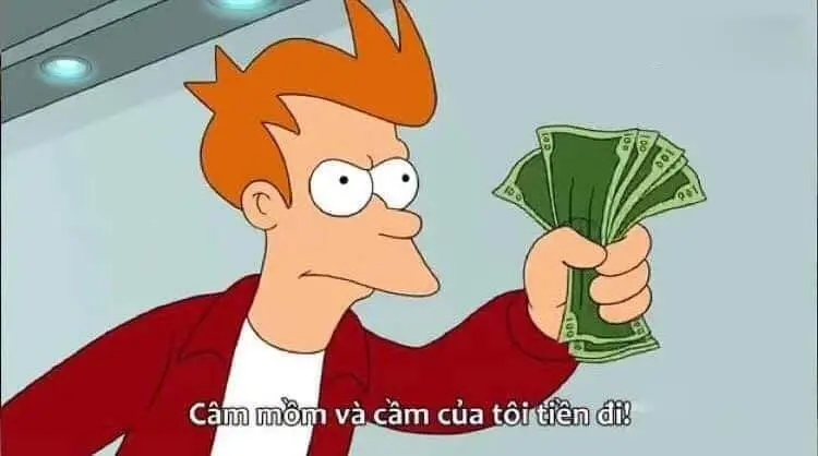 Meme tiền với biểu cảm ngạc nhiên