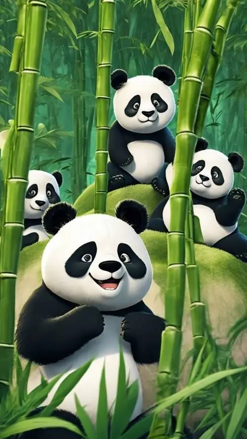Hình nền gấu trúc đáng yêu, thêm sắc màu tươi sáng cho điện thoại
