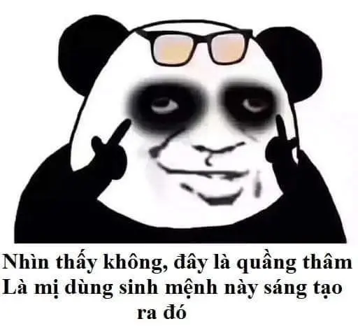 Gấu trúc meme với biểu cảm cường điệu