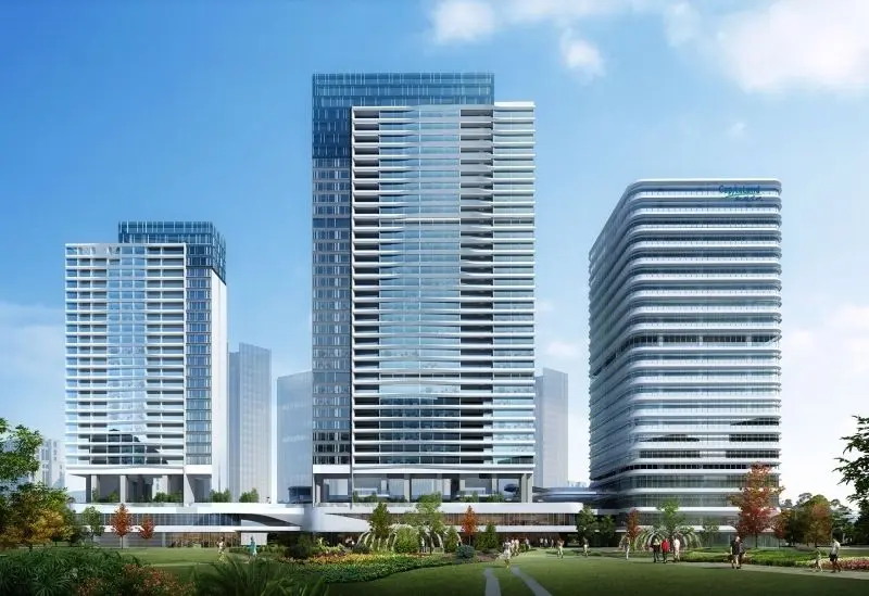 Kiến trúc hiện đại của tòa nhà cao tầng trong đô thị sầm uất. Kiến trúc hiện đại của tòa nhà cao tầng trong đô thị sầm uất.