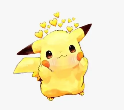 pikachu meme trái tim cute