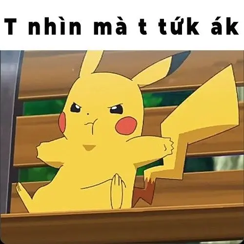 Pikachu meme t nhìn mà t tức á hài hước