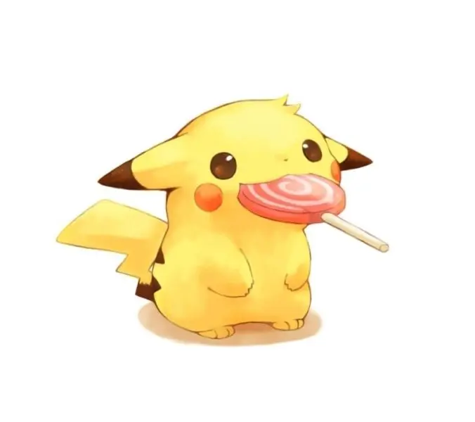 Pikachu ngậm kẹo siu cute và hài hước