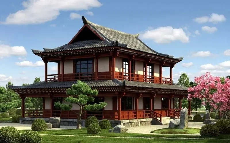 Bức tranh thiên nhiên yên ả với nhà dân truyền thống Việt Nam Bức tranh thiên nhiên yên ả với nhà dân truyền thống Việt Nam
