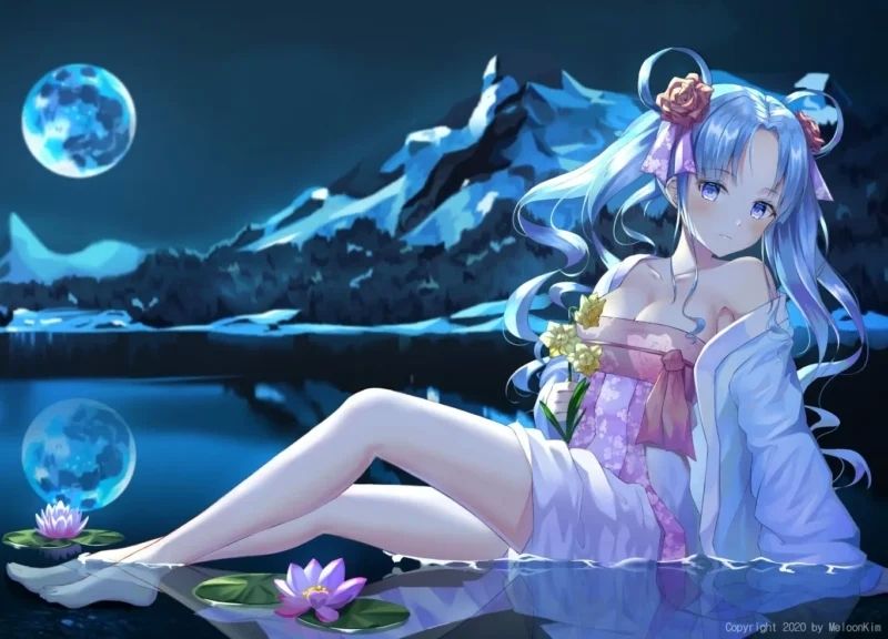 Hình nền anime nữ với phong cách hiện đại cho máy tính