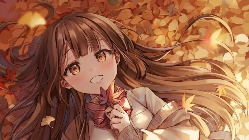 Hình nền anime nữ với mắt to và đáng yêu cho máy tính