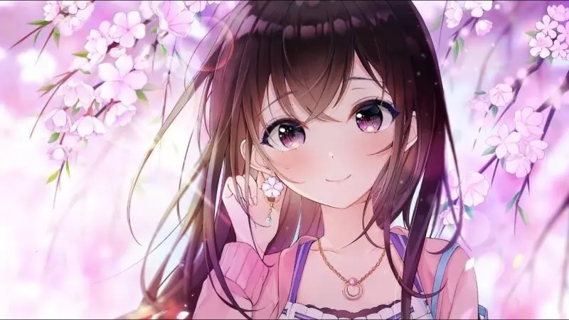 Hình nền anime nữ trong bộ váy đẹp cho máy tính