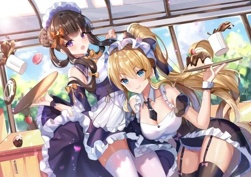 Hình nền anime nữ cho máy tính với bộ đồ học sinh