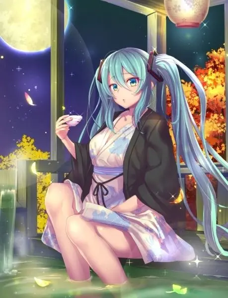 Hình nền anime nữ với trang phục dễ thương cho laptop