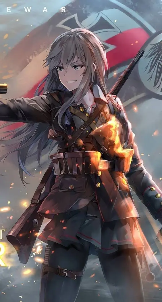 Hình nền anime nữ cho điện thoại với kiểu tóc dài