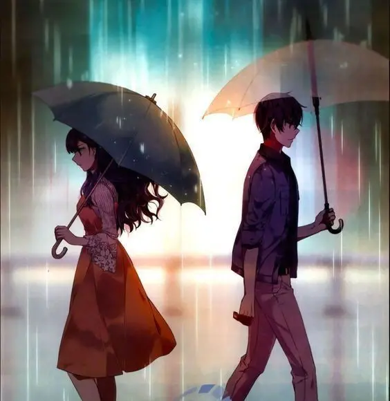 Hình nền tình yêu buồn với hình ảnh một cặp đôi đứng cách xa nhau