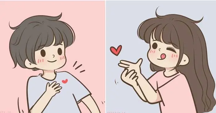 Hình nền cặp đôi dễ thương phong cách chibi Hình nền cặp đôi dễ thương phong cách chibi