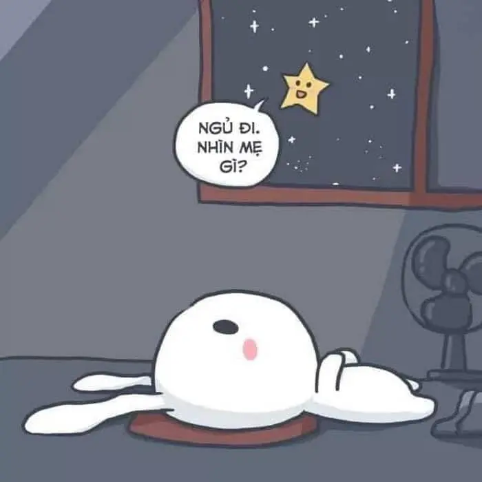 Meme thỏ bảy màu đi ngủ hài hước và thú vị