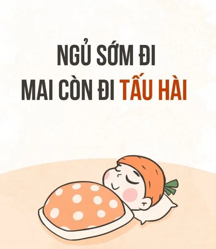 Meme đi ngủ chế hoạt hình với biểu cảm lười biếng